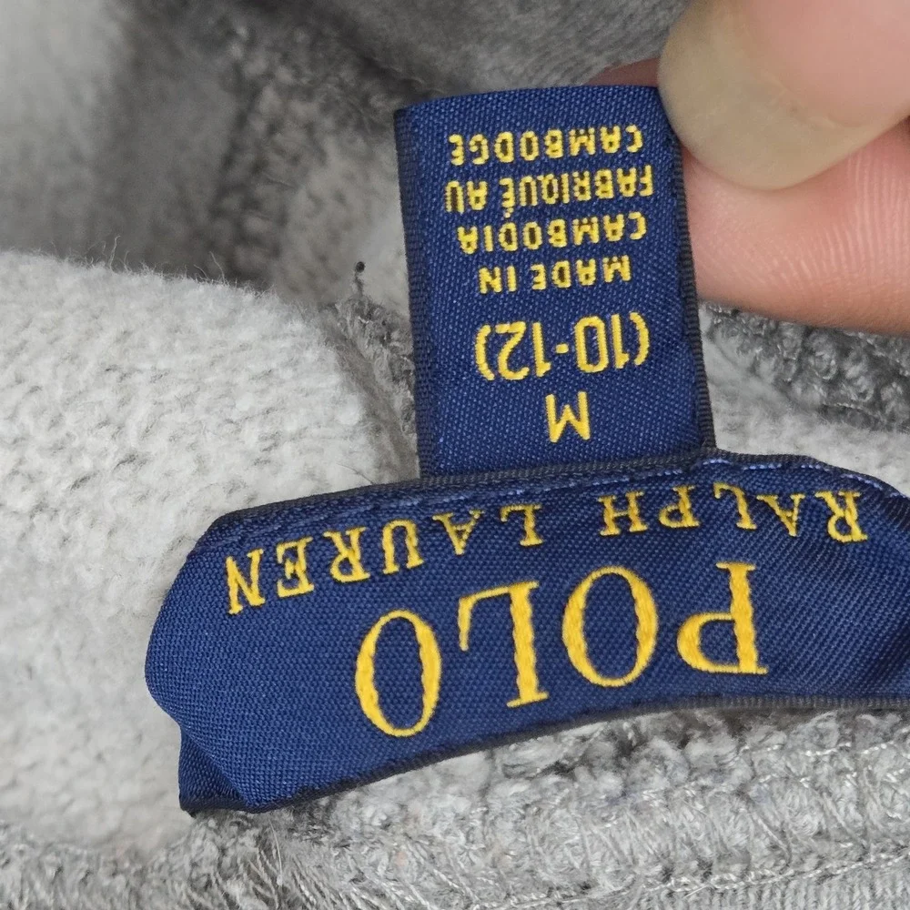 Polo Ralph Lauren Boys Activewear Pants M Gray Embroidered Sweatpants READ